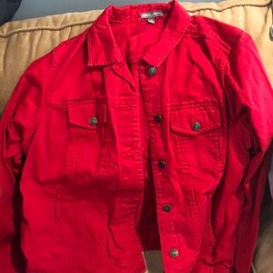 Jessica London red denim jacket